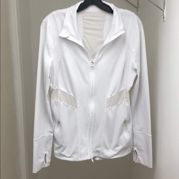 Zella Jackets & Coats Zella White Mesh Running Jacket Size Xl